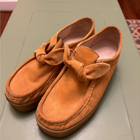 Loeffler Randall Tabitha Tan Suede Knot Chukka Platform Shoes Size 10 - Picture 9 of 10